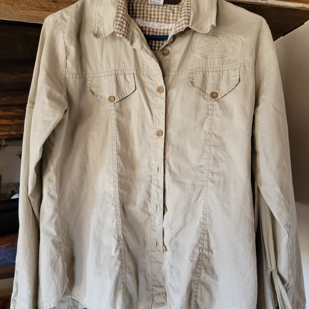 Women's Beige Button-Up Jacket